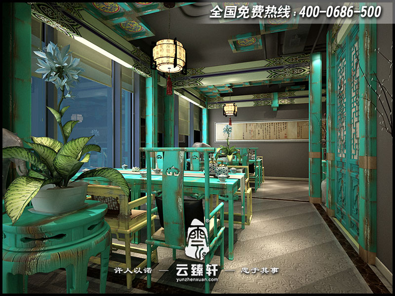 中式大廳茶室裝修圖片